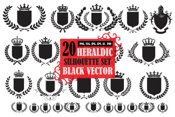 20 Heraldic Silhouette Set