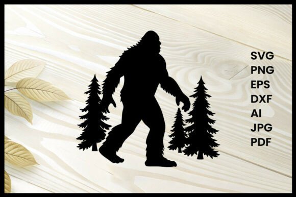 Bigfoot Walking Through Forest Vector
