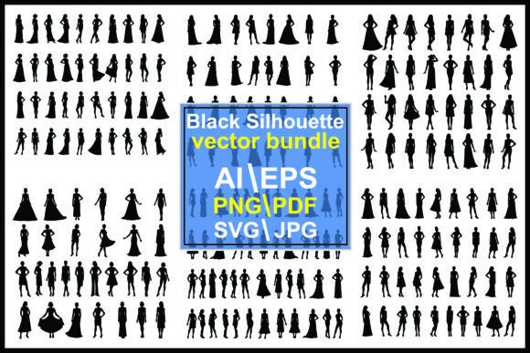 Collection of Stylish Woman Silhouettes