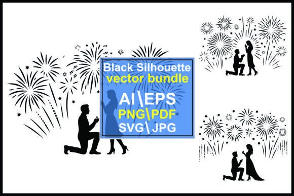 Couple Proposal Silhouette with Firework