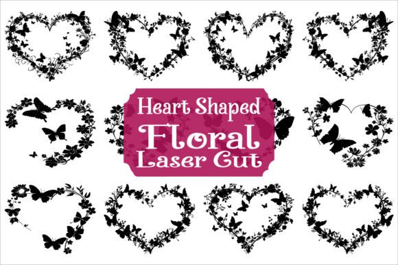 Elegant Botanical Heart Cut Files