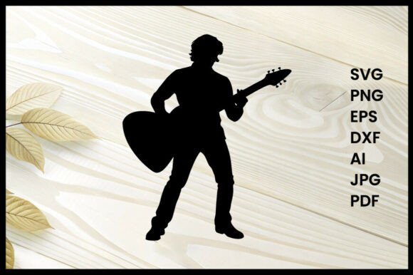 Guitarist with Guitar Pick Silhouette