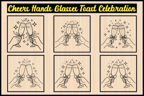 Hands Clinking Glasses Toast Bundle
