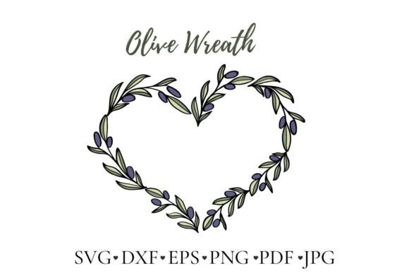 Heart Frame with Leaves Olives Tree