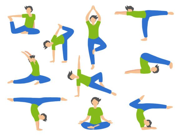 Man Doing Yoga Pose Illustration