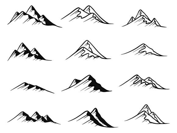 Mountain Line Art Illustration
