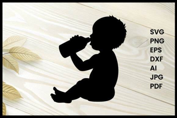 Newborn Baby Feeding Bottle Silhouette