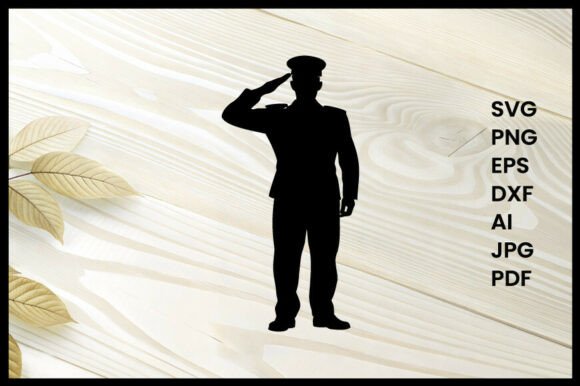 Soldier Saluting Illustration Silhouette