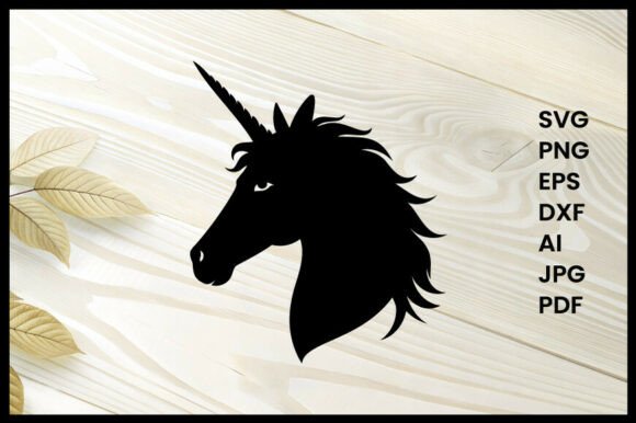Unicorn Face Profile Illustration