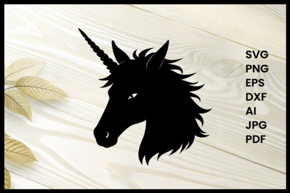 Unicorn Face with Horn Illustration