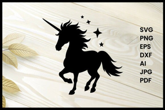 Unicorn with Starry Mane Silhouette