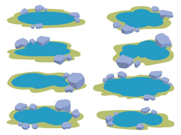 Water Pond Clip Art Illustration
